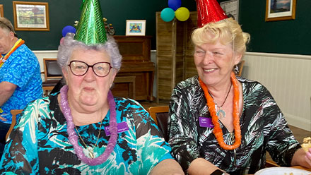 Residents celebrating a special occasion or event together.