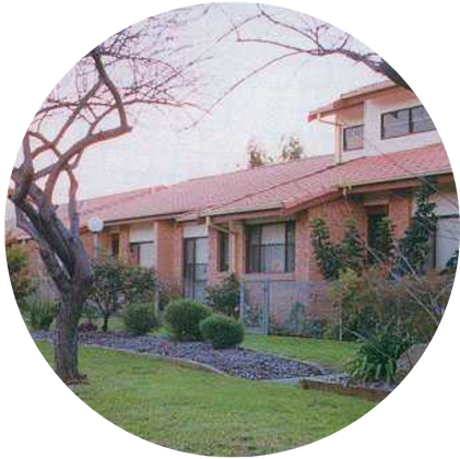Reg Simpson house in a circle template