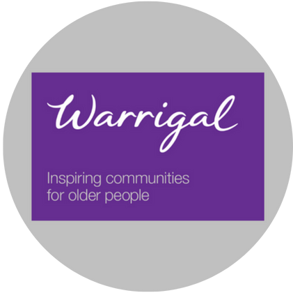 Warrigal logo in a grey circle template